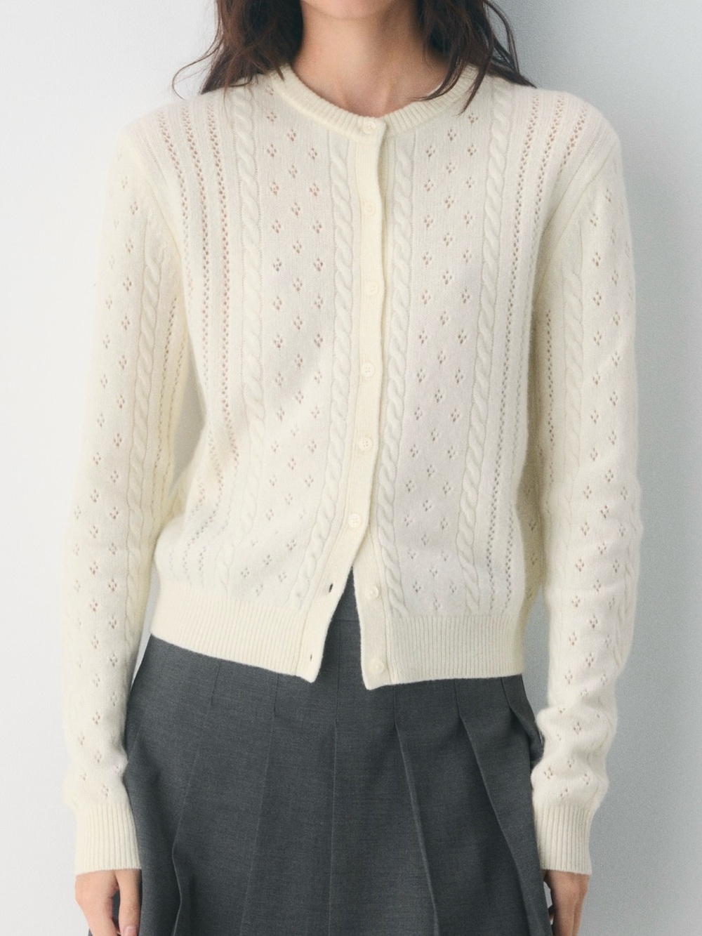 Aritzia Sunday Best Pointelle Knit Cardigan Sweater
